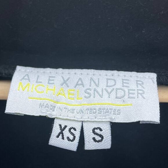 Alexander Michael Snyder Top Lagenlook 100% Cotton Black V-Neck Tie Goth Grunge - Picture 8 of 9